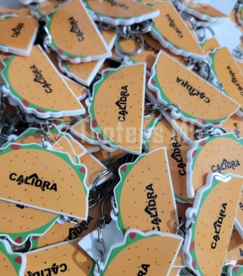 Llavero  De Acrilico Blanco Con Impresión A Color Con Uv.