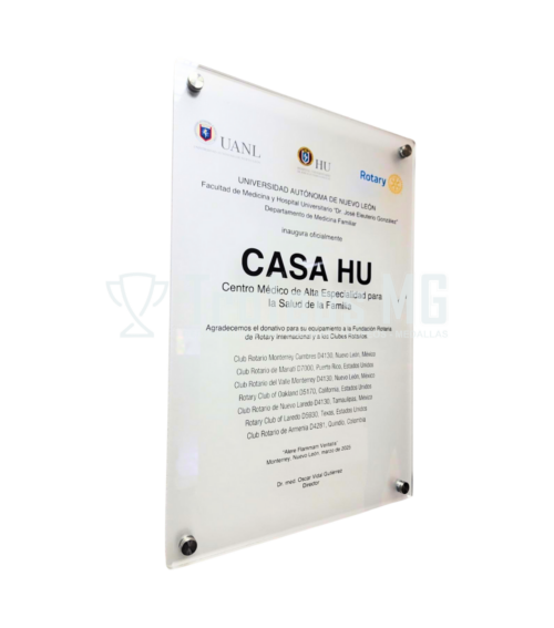 Placa  De Acrilico Con Impresión A Color