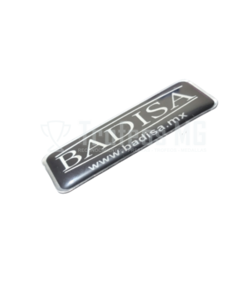 Gafete De Aluminio Sublimado Con Gota De Resina.