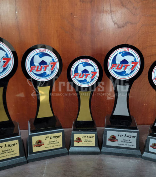 Trofeo De Soccer En Acrilico Negro