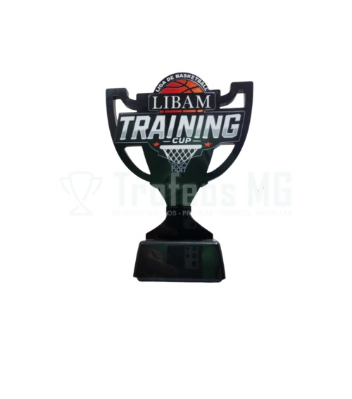 Trofeo En Acrilico Negro E Impresión En Dtf