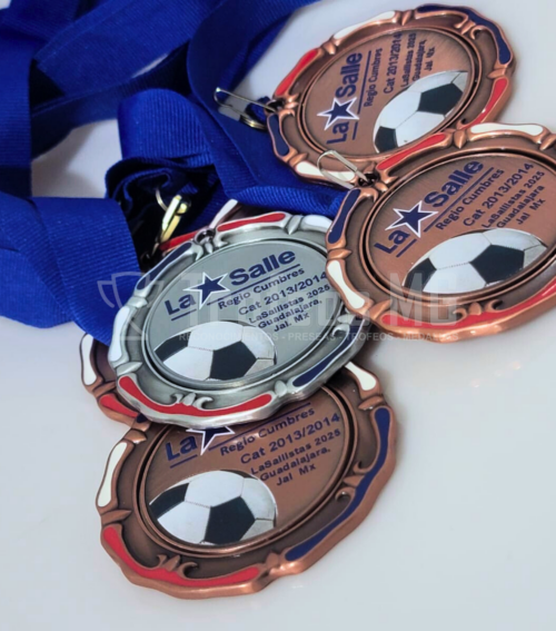 Medalla Metalica Tricolor Con Inserto De Aluminio